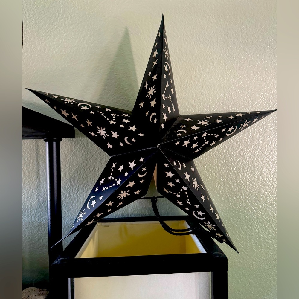 BNIB Killstar celestial star lantern paper light black star stars and moo…